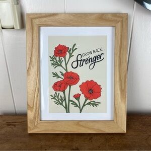 Hollis Callas Urban Outfitters UO Grow Back Stronger Floral Framed Art